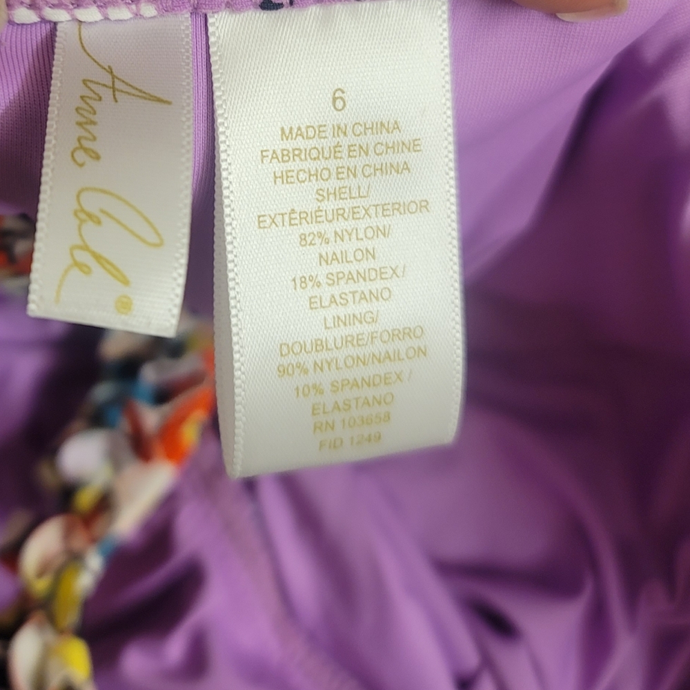 NWT Anne Cole Multi Color Floral Halter One-Piece Swimsuit Size 6 - Picture 8 of 9